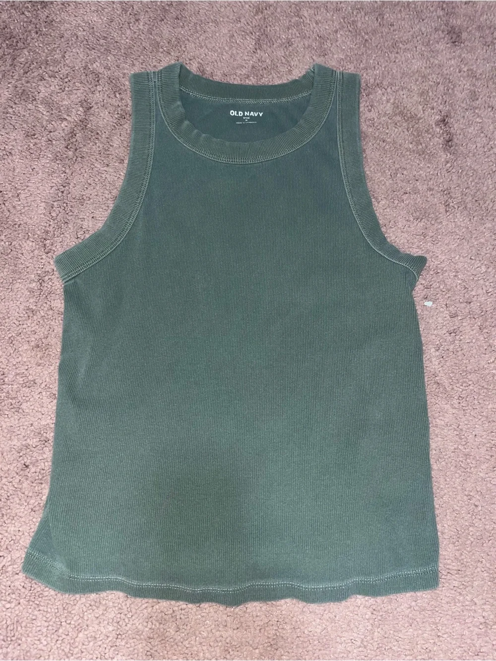 Women’s Ribbed Tank Top in Green Old Navy Size Medium